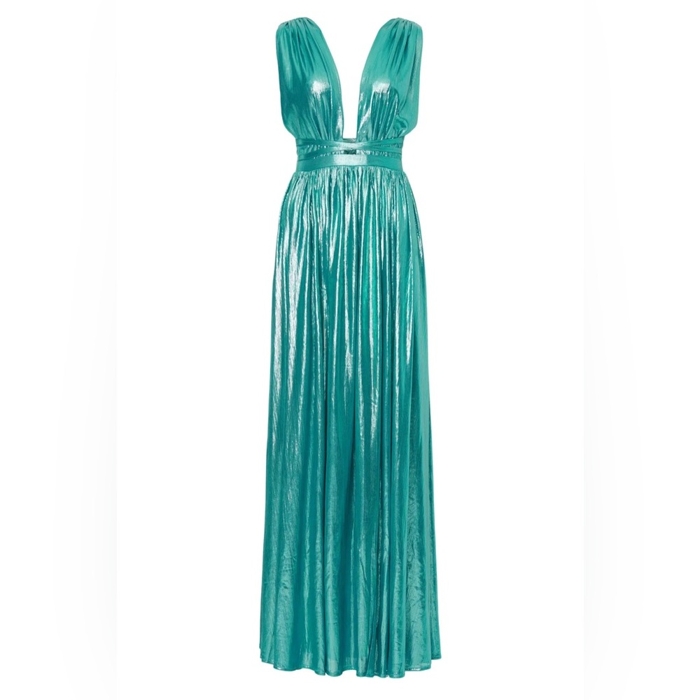 Bronx and Banco Romi Metallic Goddess Gown in Teal